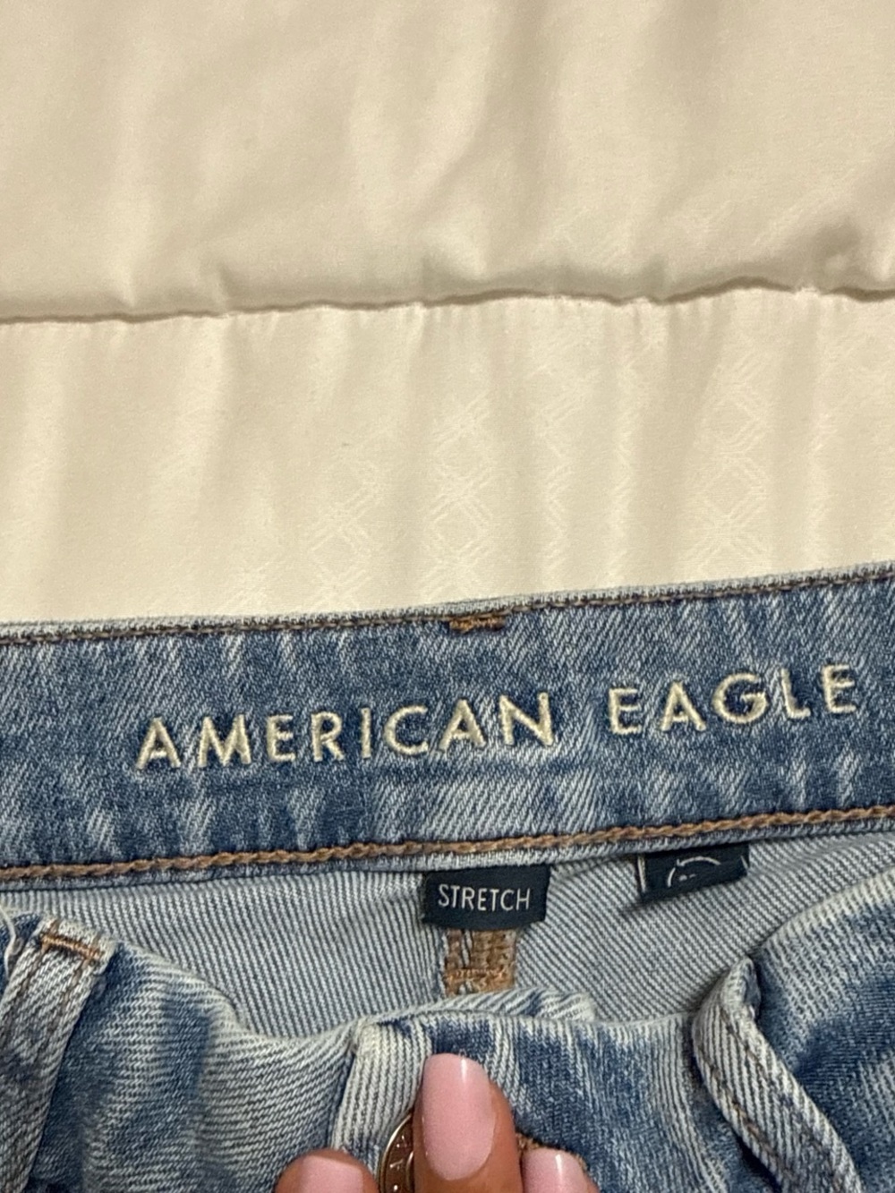 American Eagle Outfitters Light Blue High-Rise Wide-Leg Cargo Jeans - Picture 4 of 4
